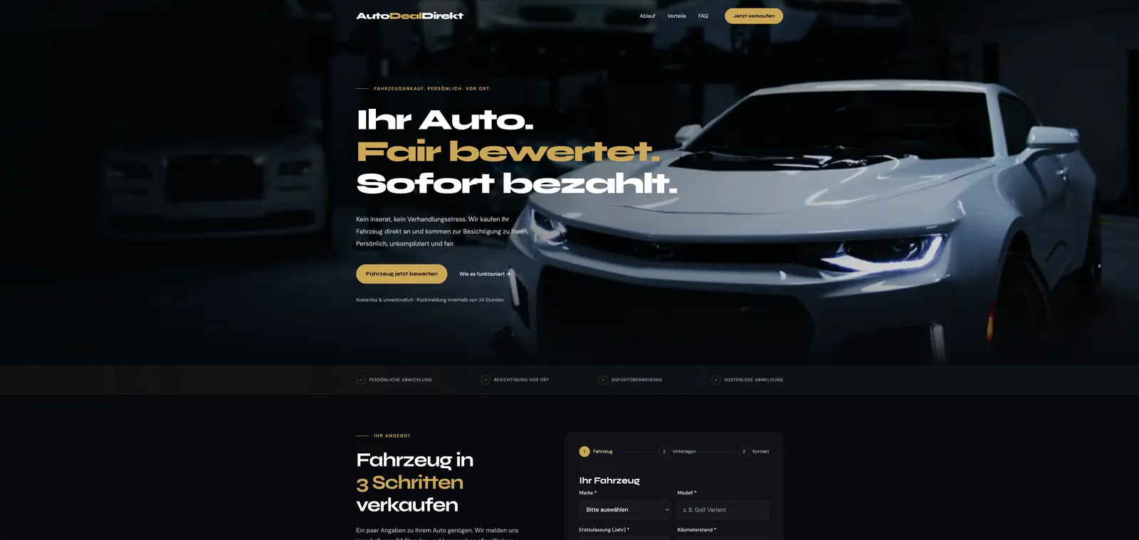 Projektvorschau: AutoDealDirekt – WordPress-Website für Fahrzeugankauf und Händlerverkauf