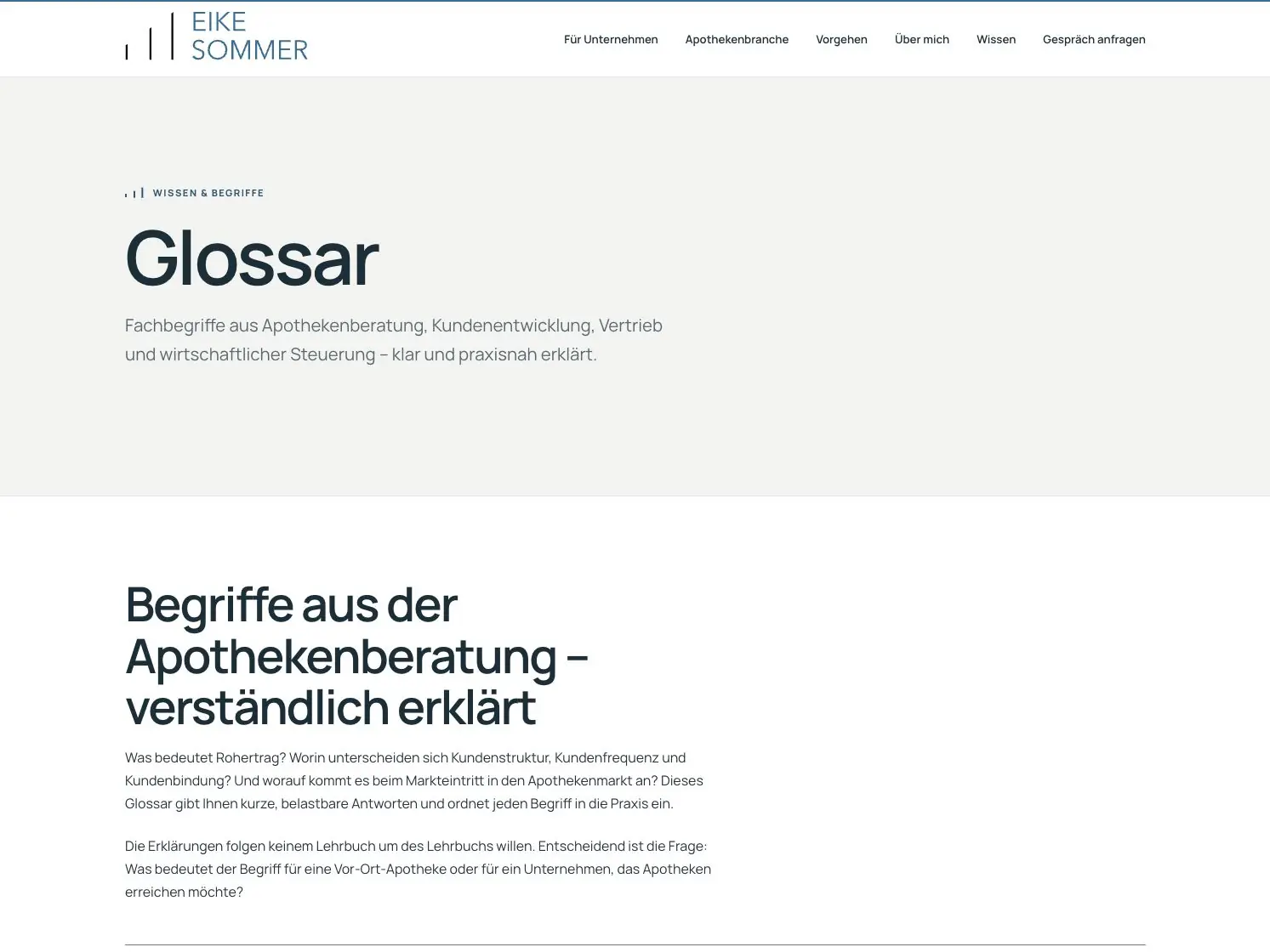 Project view: Eike Sommer Unternehmensberatung – 2