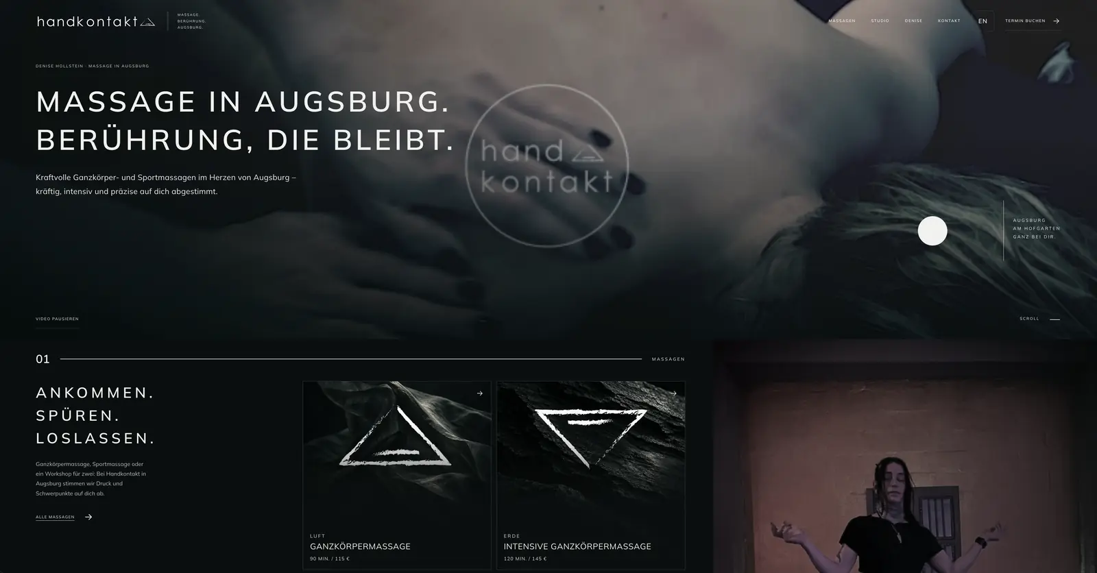 Projektvorschau: Handkontakt – Massage in Augsburg