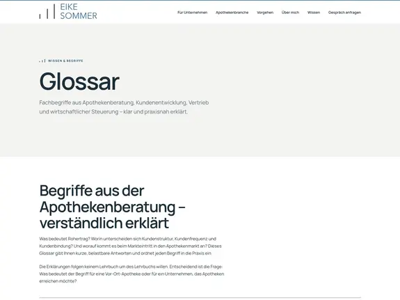 Eike Sommer Unternehmensberatung - scinet - Web Agency in Augsburg