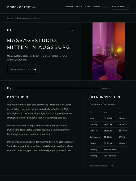 Handkontakt – Massage in Augsburg - scinet - Web Agency in Augsburg
