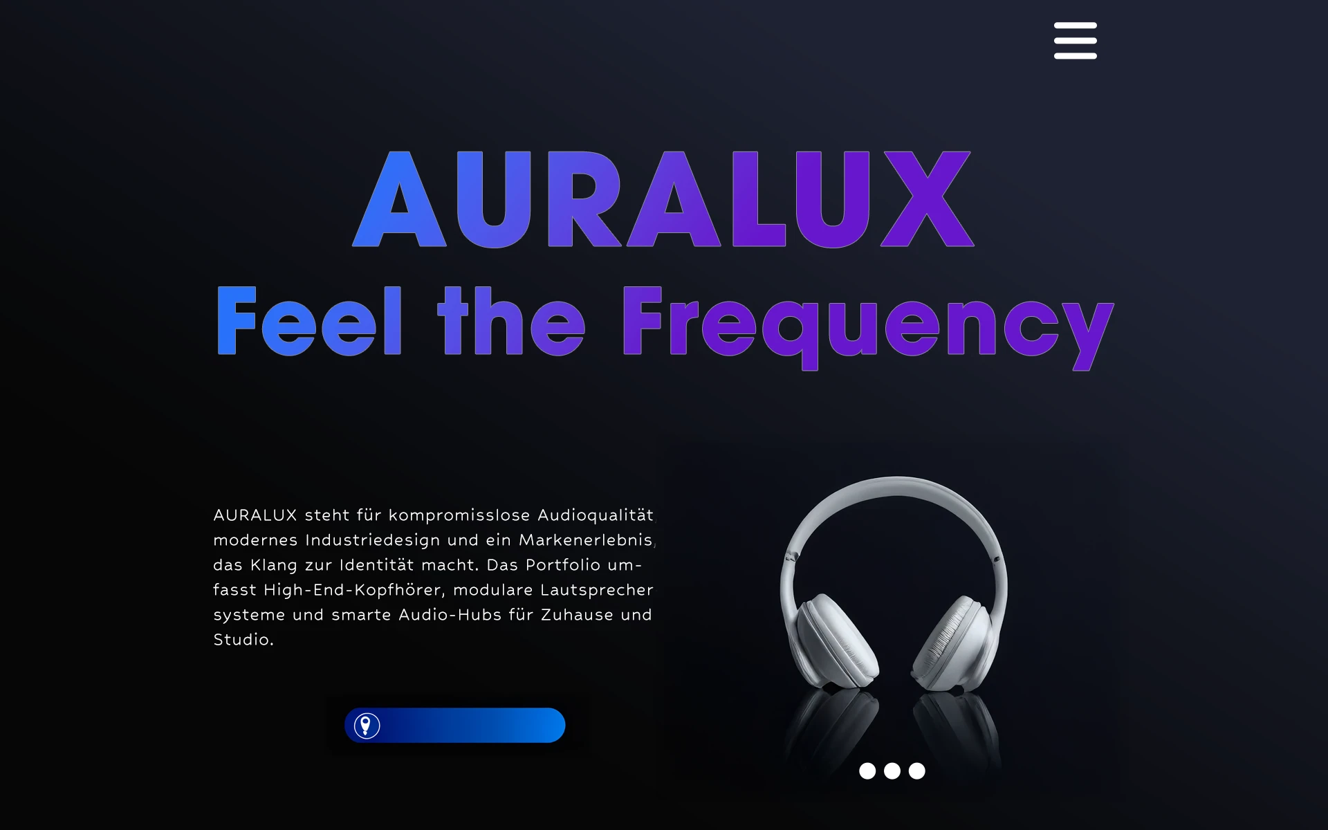 Dark Theme Webdesign Beispiel